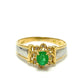 Jewelry K18 x Pt900 Emerald and Diamond Ring, Unmarked, Women's, K18 Gold