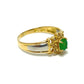 Jewelry K18 x Pt900 Emerald and Diamond Ring, Unmarked, Women's, K18 Gold