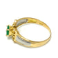 Jewelry K18 x Pt900 Emerald and Diamond Ring, Unmarked, Women's, K18 Gold