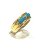 Jewelry K18 Turquoise D0.02ct Accessories Colored Stone Jewelry Ring K18 Women's Gold