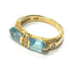 Jewelry K18 Aquamarine D0.07ct Accessories Colored Stone Gemstone Ring K18 Women's Gold