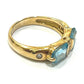 Jewelry K18 Aquamarine D0.07ct Accessories Colored Stone Gemstone Ring K18 Women's Gold