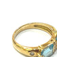 Jewelry K18 Aquamarine D0.07ct Accessories Colored Stone Gemstone Ring K18 Women's Gold