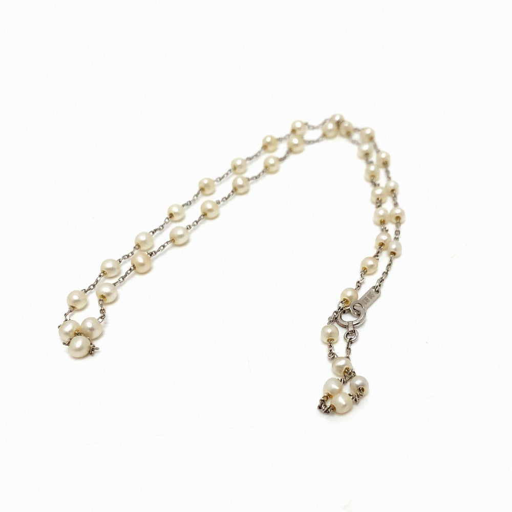 jewelry K18WG ミニパール チェーン ネックレス アクセサリー ネックレス パール レディース ホワイト