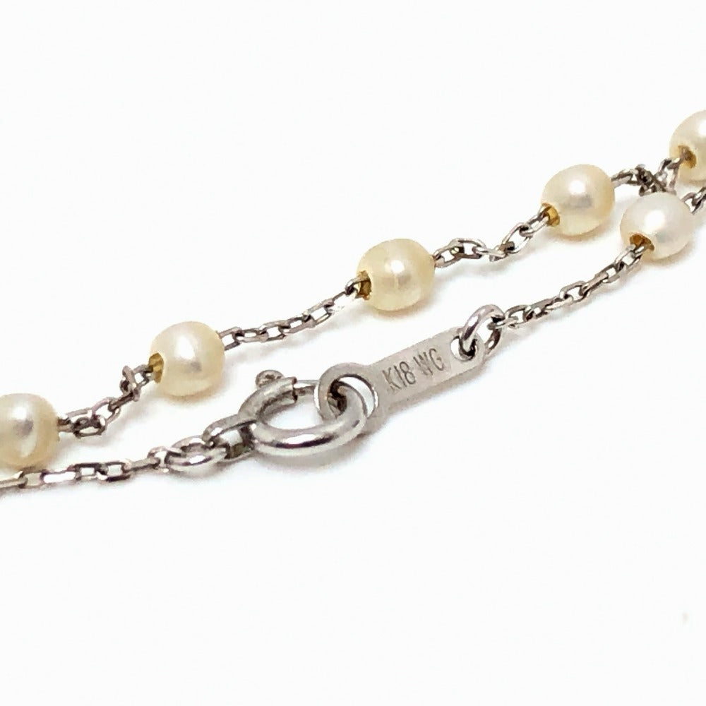 jewelry K18WG ミニパール チェーン ネックレス アクセサリー ネックレス パール レディース ホワイト