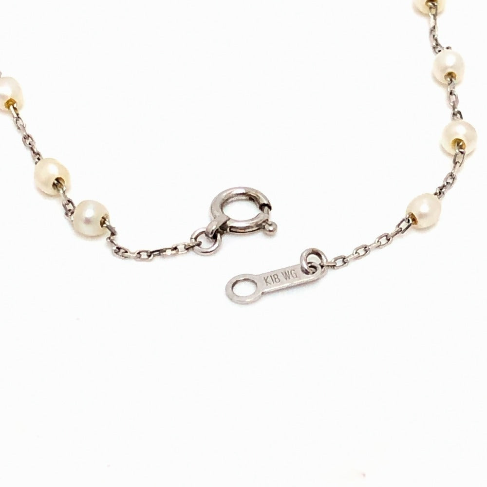jewelry K18WG ミニパール チェーン ネックレス アクセサリー ネックレス パール レディース ホワイト