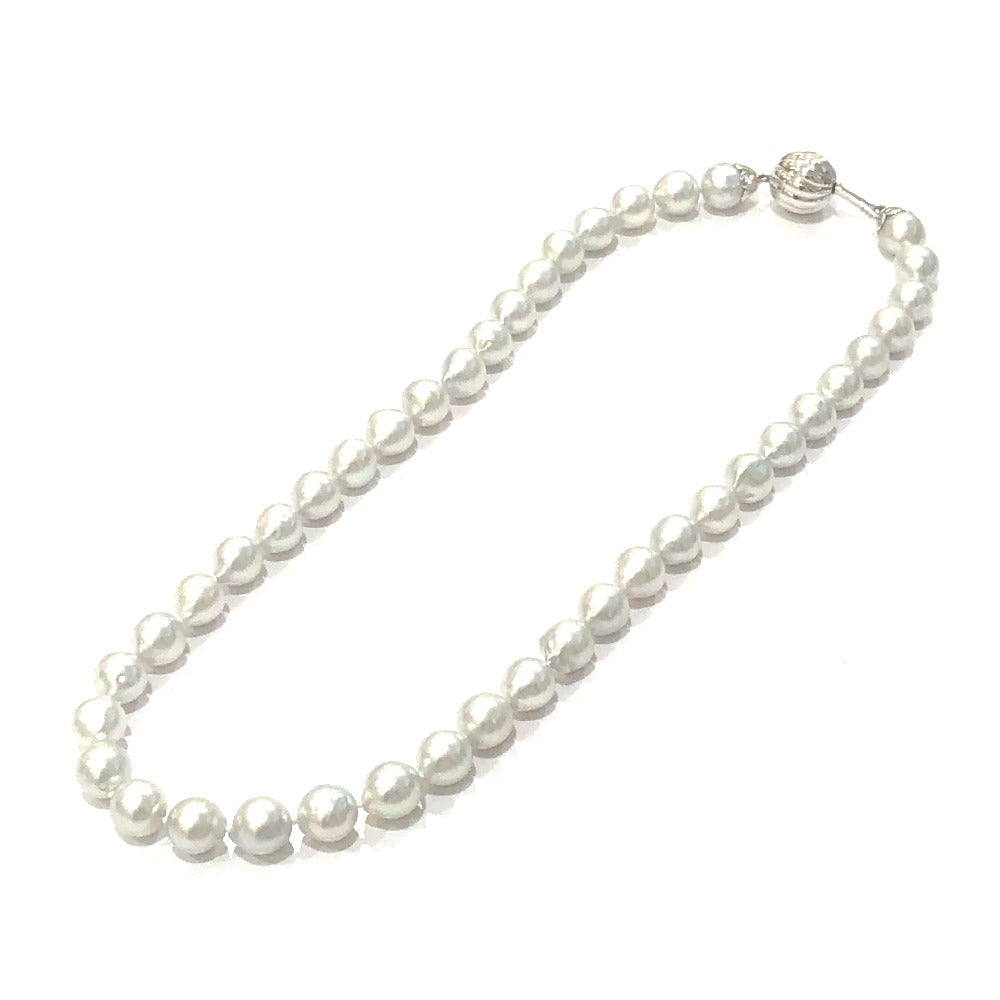 jewelry K18 Gold Setting Baroque Pearl Necklace 9mm-0.4" SV925 Pierce Set Necklace Pearl / K18 Silver Used