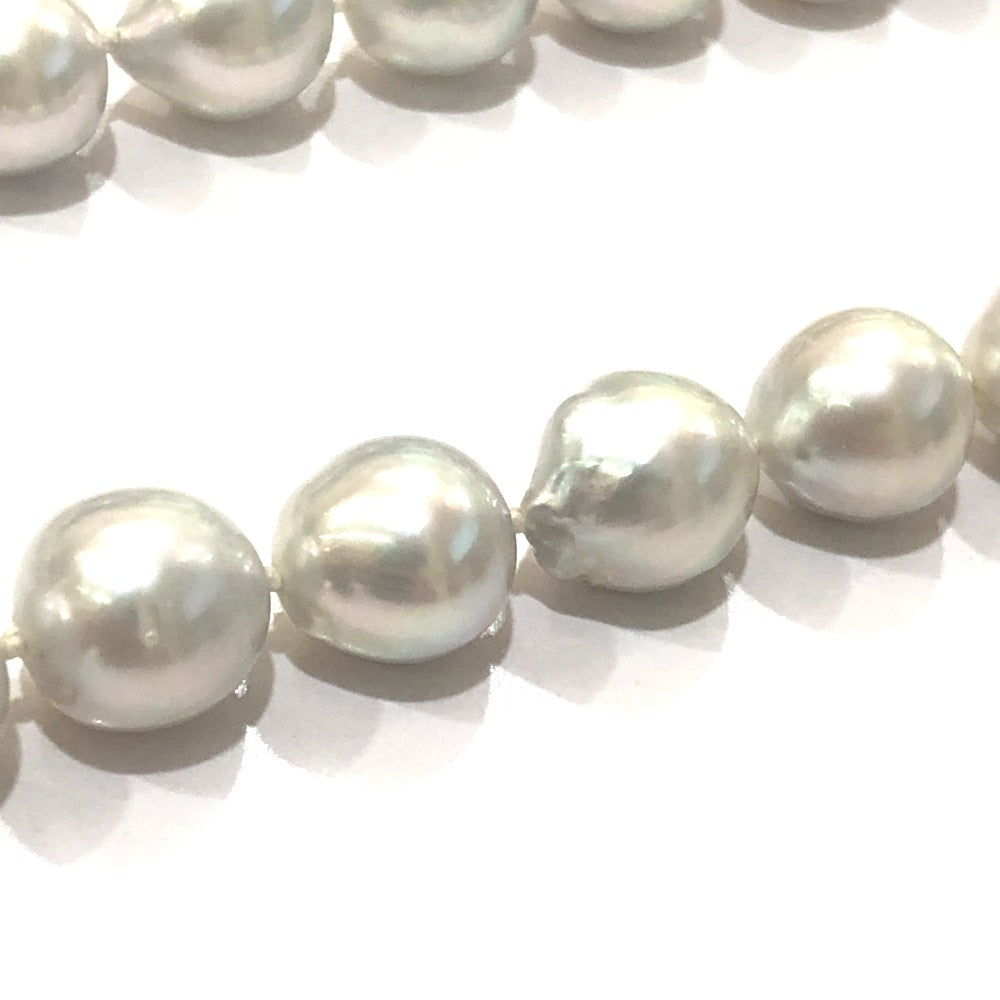 jewelry K18 Gold Setting Baroque Pearl Necklace 9mm-0.4" SV925 Pierce Set Necklace Pearl / K18 Silver Used