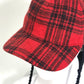 GUCCI 439029 Check Knit Cap with Pompoms, Cotton, Women's, Red