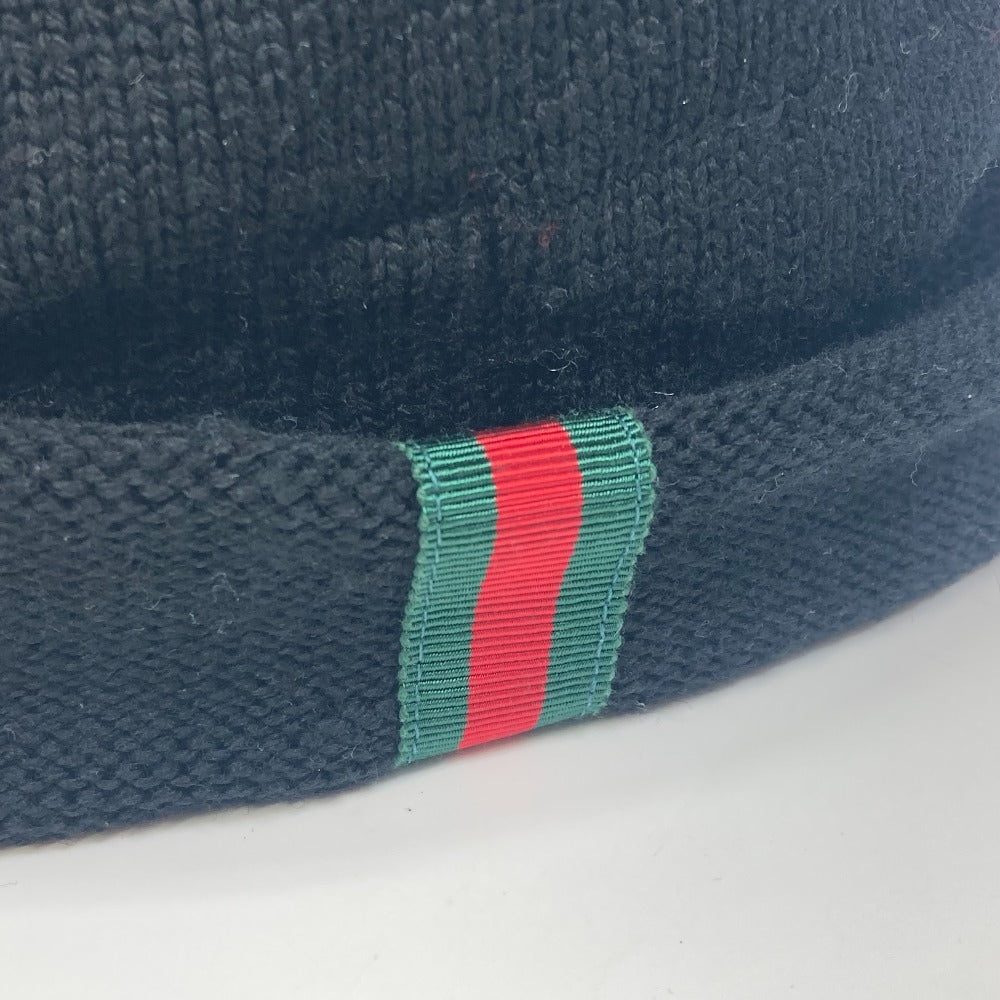 GUCCI Sherry Line Beanie Knit Cap, Wool, Men's, Black