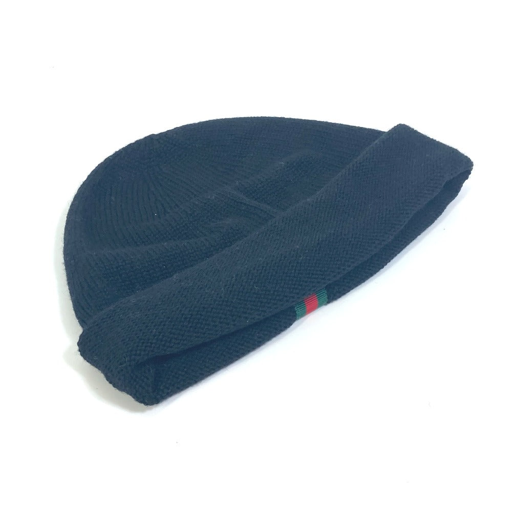 GUCCI Sherry Line Beanie Knit Cap, Wool, Men's, Black