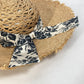 GUCCI 408789 Bucket Hat with Herbarium Ribbon Flora Straw Raffia Design, Beige, Women's