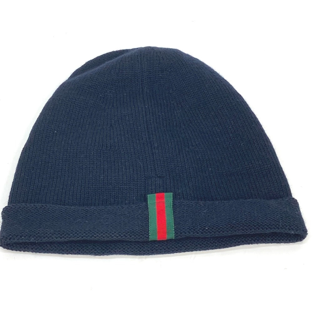 GUCCI スパンコール ラブ ロゴ LOVED ビーニー 帽子 ニット帽 ニットキャップ ニット帽 ウール レディース ネイビー