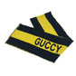 GUCCI fringe scarf, two-tone striped wool scarf, men's, black and yellow