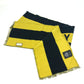 GUCCI fringe scarf, two-tone striped wool scarf, men's, black and yellow