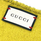 GUCCI fringe scarf, two-tone striped wool scarf, men's, black and yellow