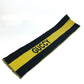 GUCCI fringe scarf, two-tone striped wool scarf, men's, black and yellow
