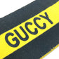 GUCCI fringe scarf, two-tone striped wool scarf, men's, black and yellow