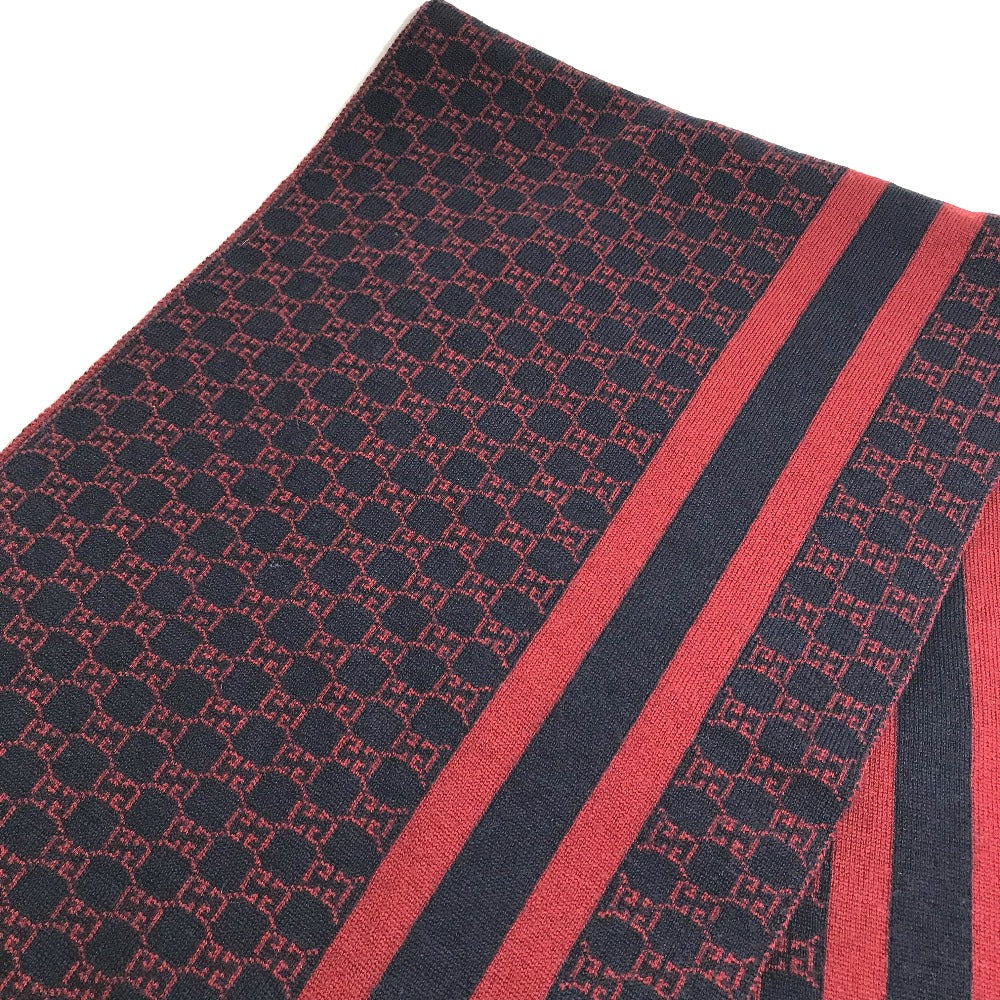 GUCCI GG Two-Tone Wool Scarf, Women's, Red