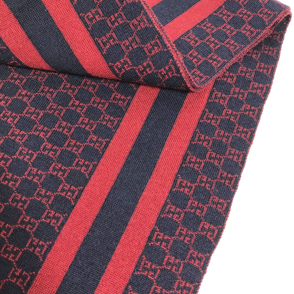 GUCCI GG Two-Tone Wool Scarf, Women's, Red