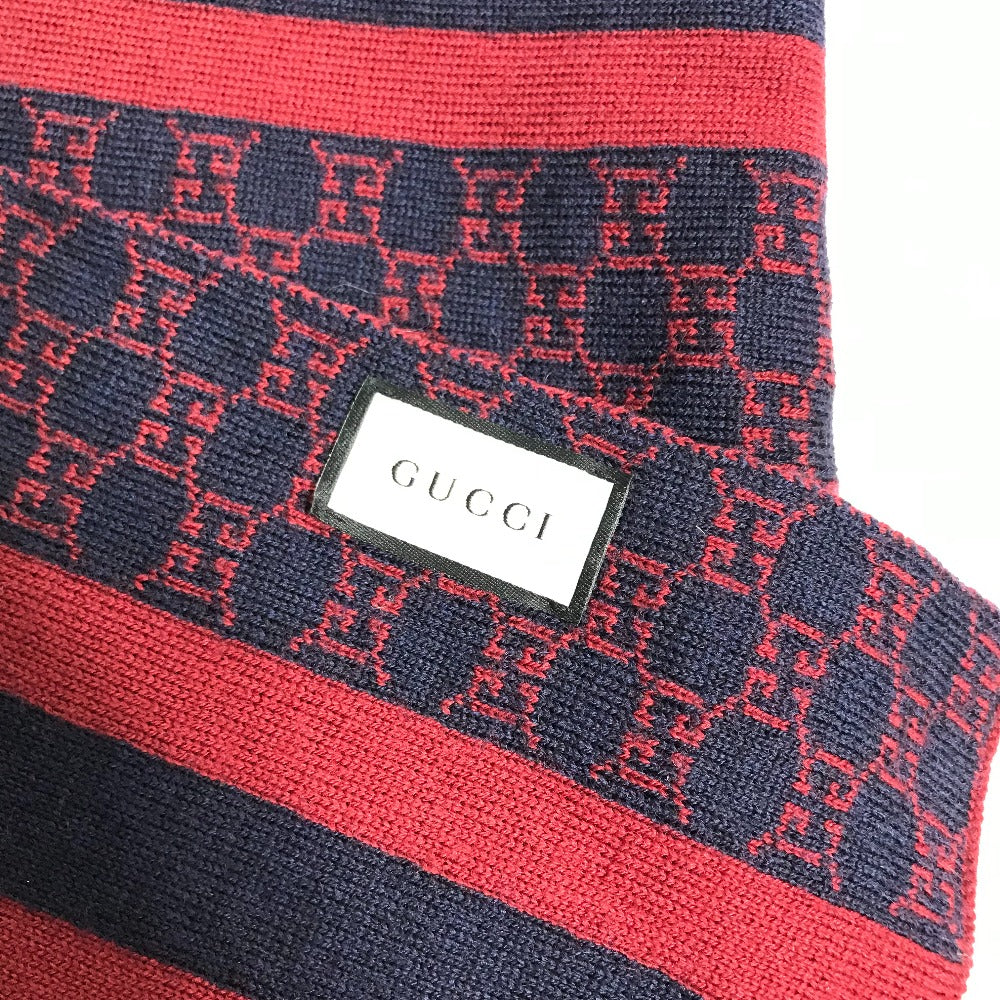 GUCCI GG Two-Tone Wool Scarf, Women's, Red