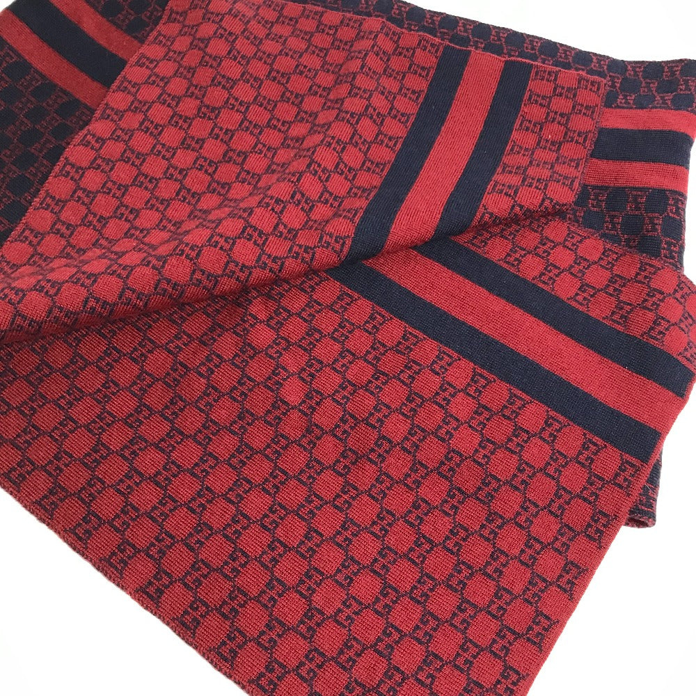 GUCCI GG Two-Tone Wool Scarf, Women's, Red
