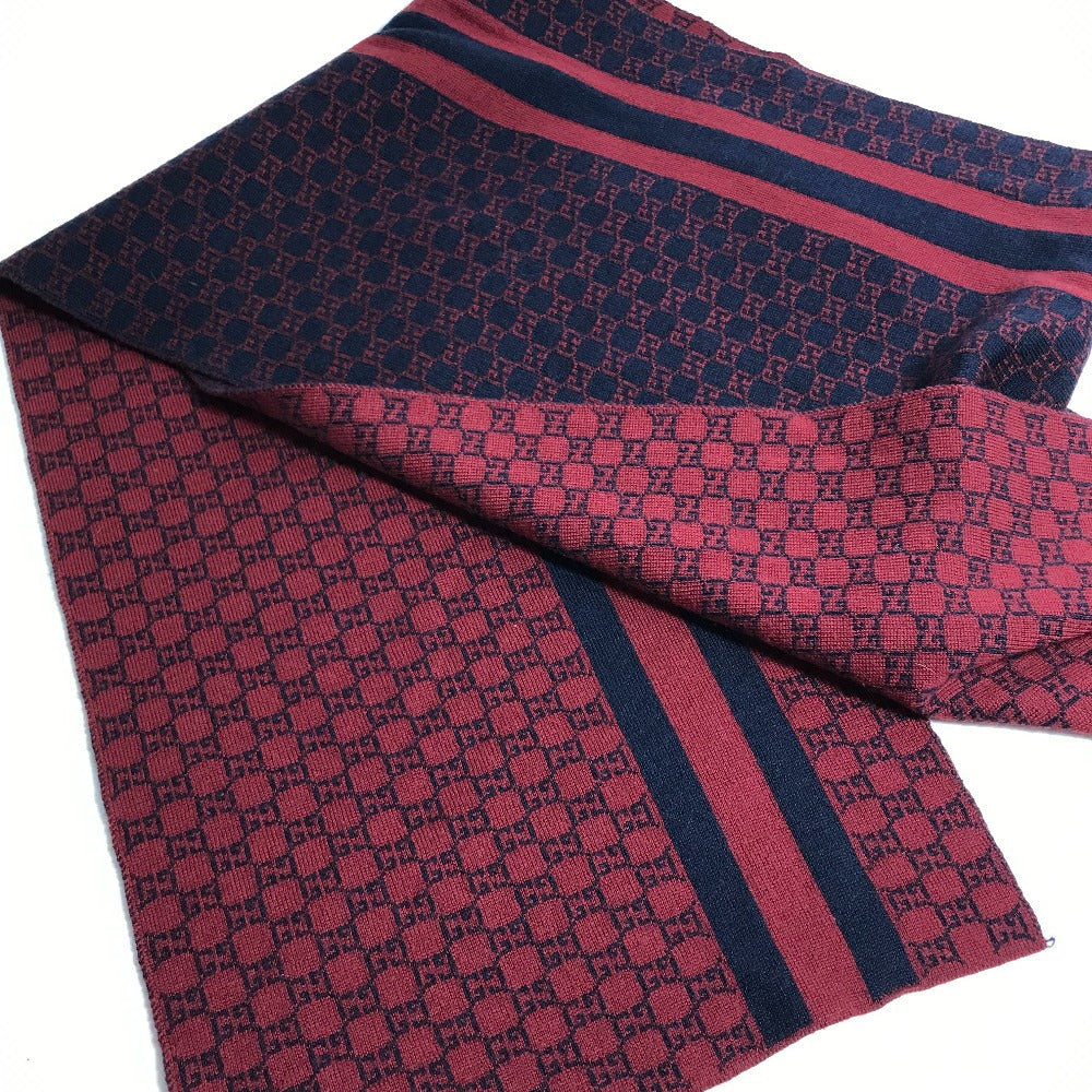 GUCCI GG Two-Tone Wool Scarf, Women's, Red