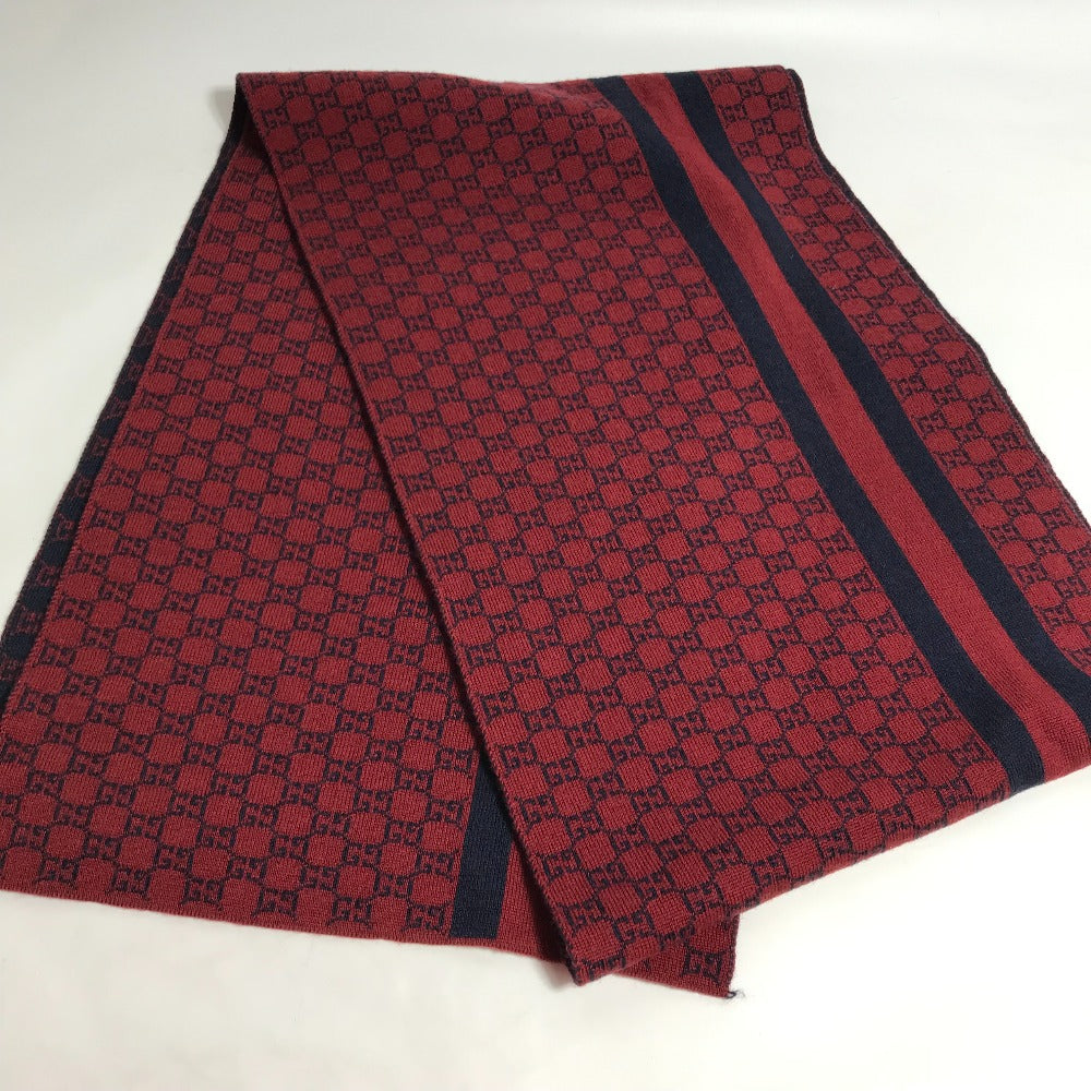 GUCCI GG Two-Tone Wool Scarf, Women's, Red