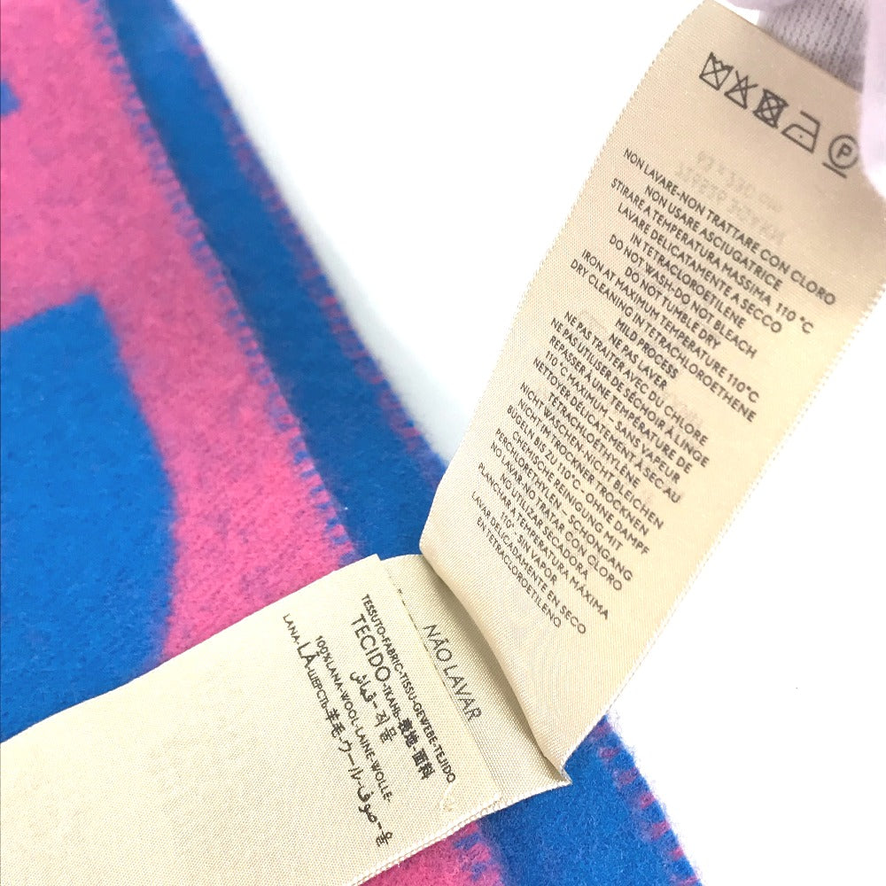 GUCCI 726526 GG Jacquard Fringe Two-Tone Wool Scarf, Women's, Pink