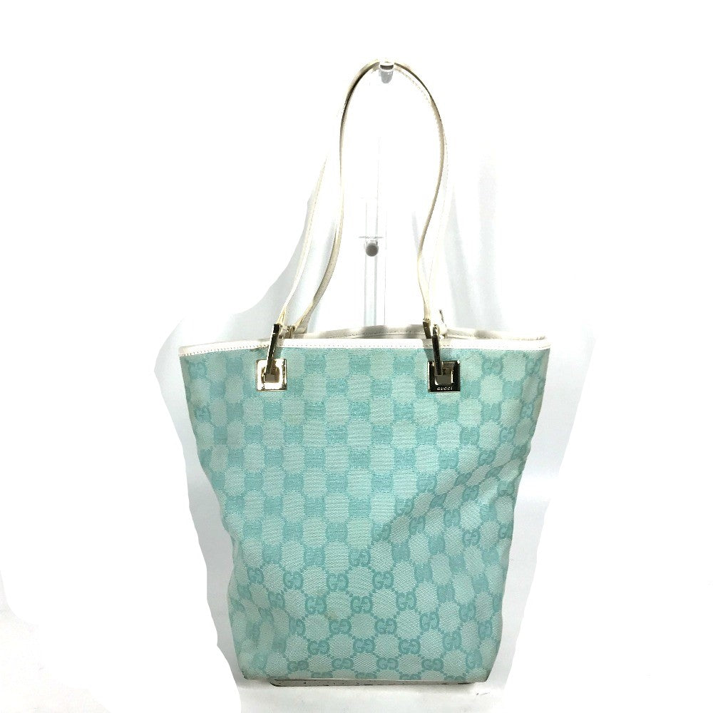 GUCCI 002・1099 ショルダーバッグ 肩掛け GG バケツ ばけつ カバン トートバッグ キャンバス/レザー レディース ブルー