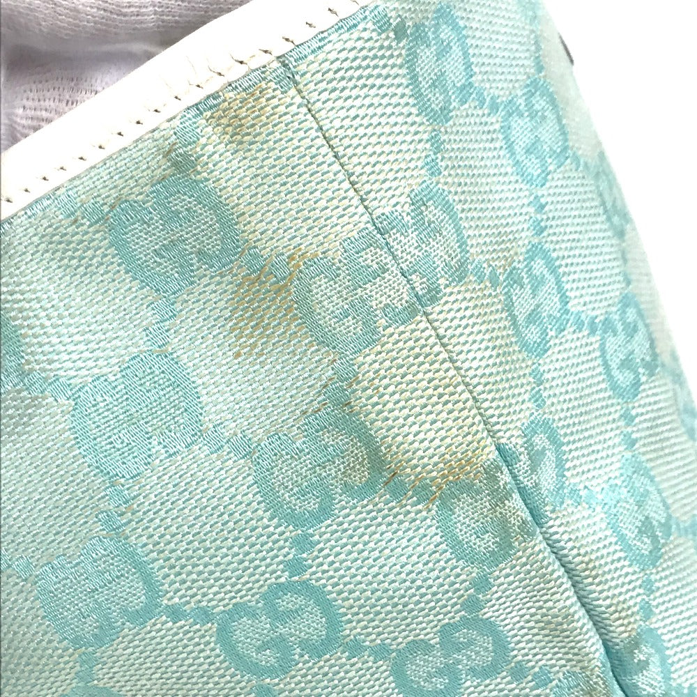 GUCCI 002・1099 ショルダーバッグ 肩掛け GG バケツ ばけつ カバン トートバッグ キャンバス/レザー レディース ブルー