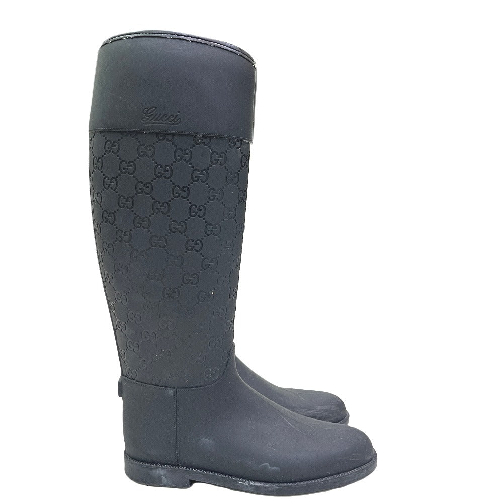 GUCCI GG pattern Rain boots shoes Rain shoes rubber Black Used