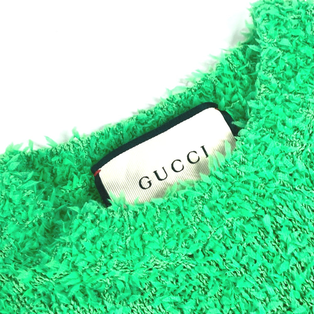 GUCCI GG ロゴ アパレル トップス 半袖 Tシャツ ジッパー付 半袖Ｔシャツ コットン レディース グリーン