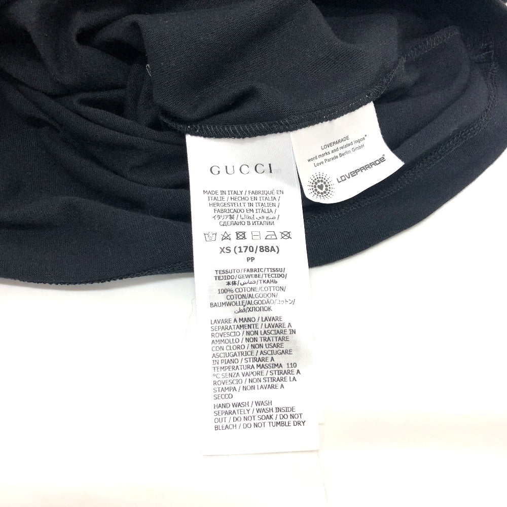 GUCCI ハート ドット アパレル トップス 半袖 Tシャツ フロントプリント ラブパレード 半袖Ｔシャツ コットン メンズ ブラック