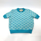 GUCCI 629456 20AW GGジャガード 半袖 ニット トップス コットン半袖 ニット コットン レディース 水色 ブルー - brandshop-reference