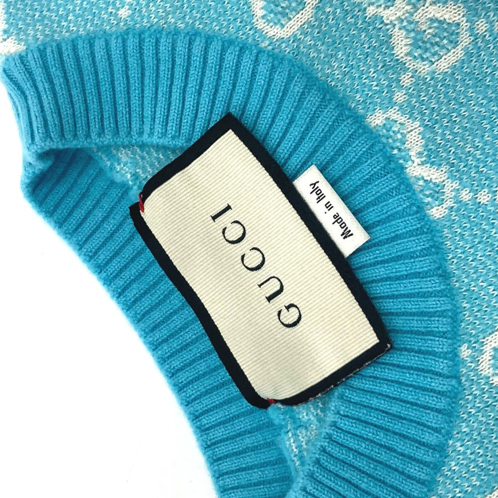 GUCCI 629456 20AW GGジャガード 半袖 ニット トップス コットン半袖 ニット コットン レディース 水色 ブルー - brandshop-reference