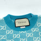 GUCCI 629456 20AW GGジャガード 半袖 ニット トップス コットン半袖 ニット コットン レディース 水色 ブルー - brandshop-reference