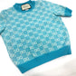 GUCCI 629456 20AW GGジャガード 半袖 ニット トップス コットン半袖 ニット コットン レディース 水色 ブルー - brandshop-reference