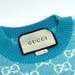 GUCCI 629456 20AW GGジャガード 半袖 ニット トップス コットン半袖 ニット コットン レディース 水色 ブルー - brandshop-reference