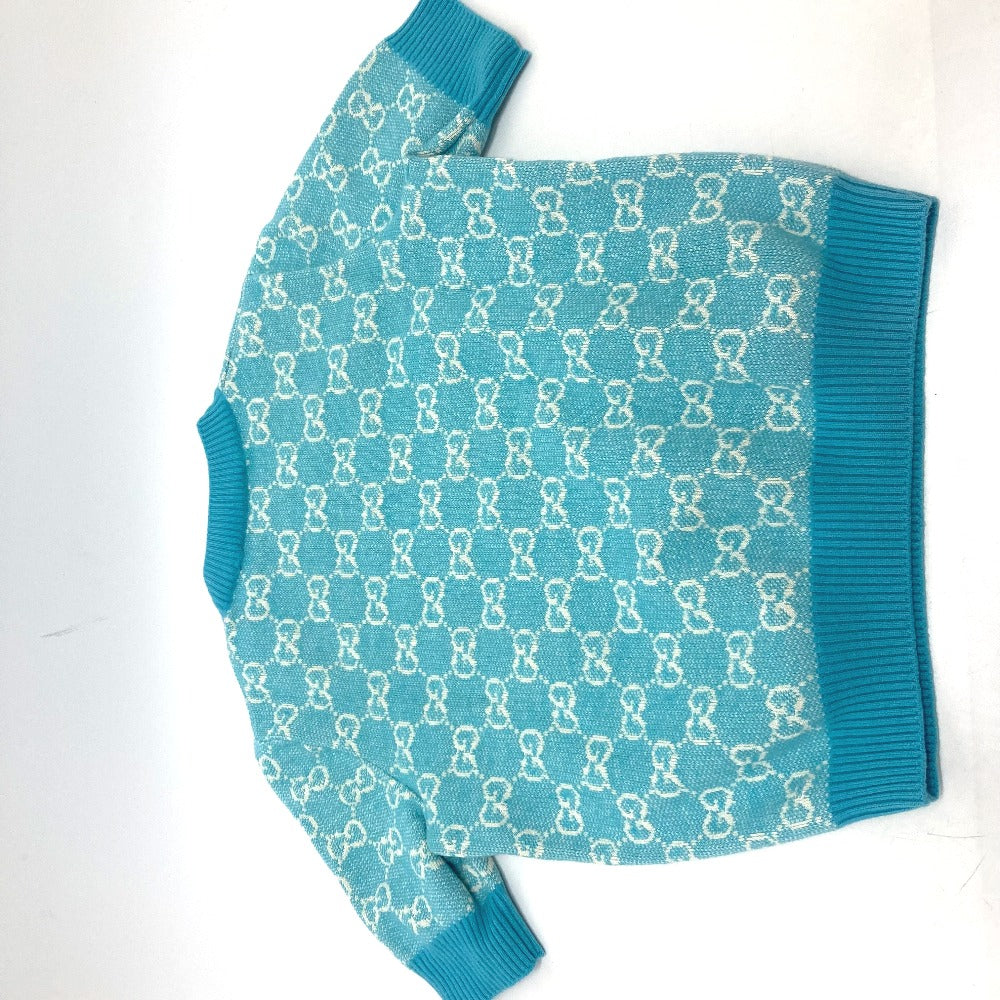 GUCCI 629456 20AW GGジャガード 半袖 ニット トップス コットン半袖 ニット コットン レディース 水色 ブルー - brandshop-reference