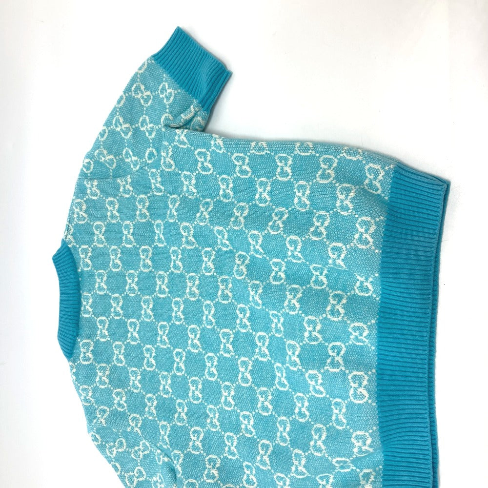 GUCCI 629456 20AW GGジャガード 半袖 ニット トップス コットン半袖 ニット コットン レディース 水色 ブルー - brandshop-reference