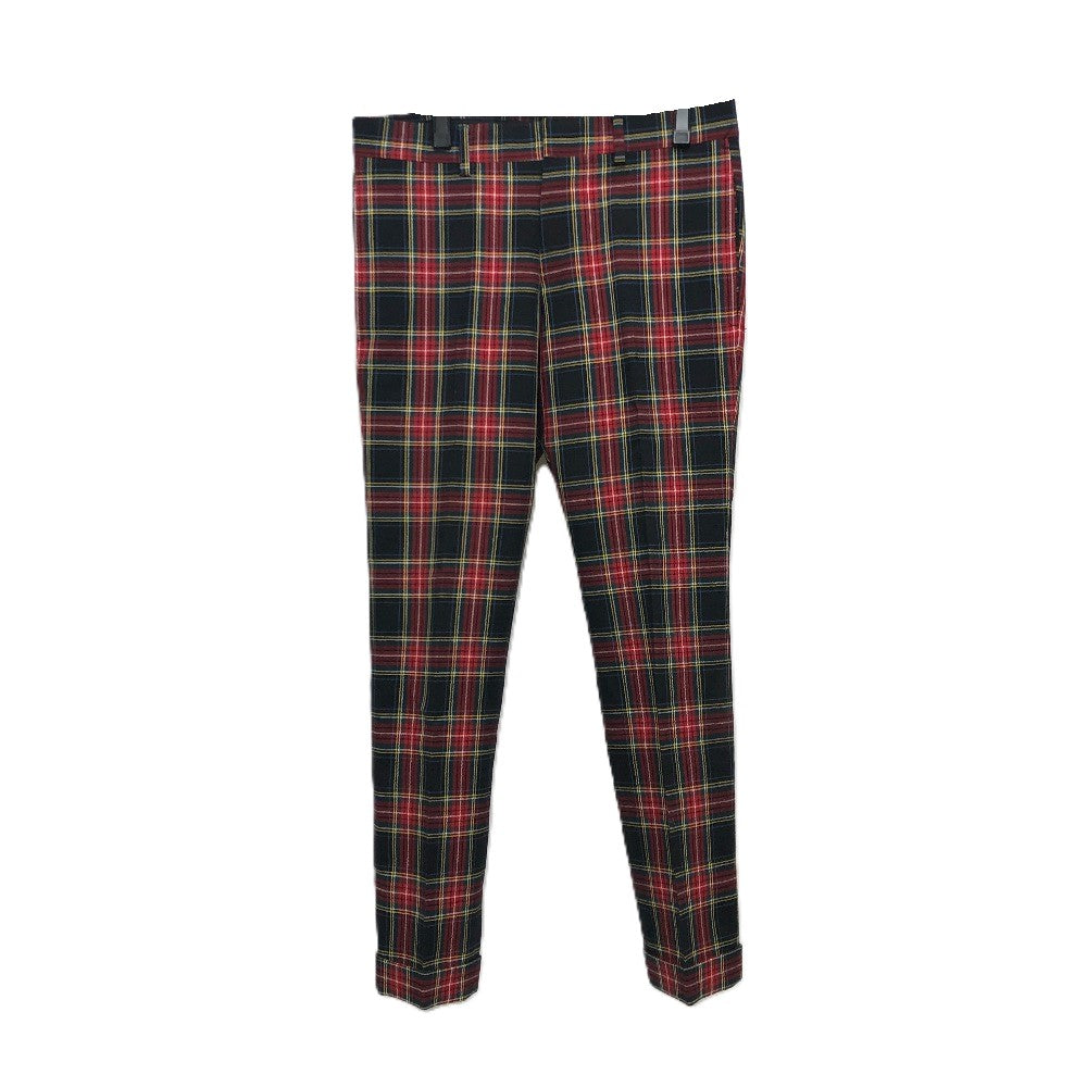 GUCCI 864U01 Checkered Sweatpants, Men's Wool, Red