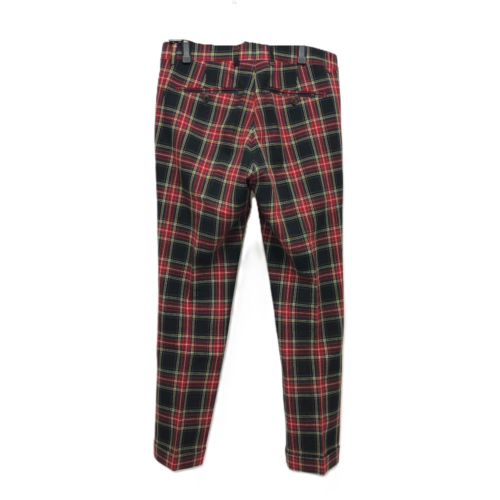 GUCCI 864U01 Checkered Sweatpants, Men's Wool, Red