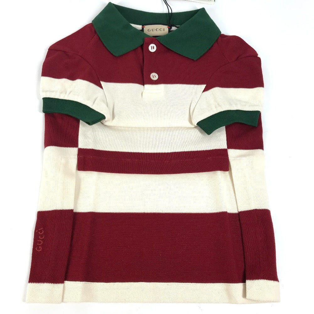 GUCCI 695744 犬 ワンちゃん わんちゃん GG ストロベリー パッチ付き ビッグストライプ ペット Tシャツ ドッグウェア ボーダー　犬用 ドッグ トップスその他 コットン ユニセックス レッド系