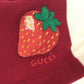 GUCCI 695744 犬 ワンちゃん わんちゃん GG ストロベリー パッチ付き ビッグストライプ ペット Tシャツ ドッグウェア ボーダー　犬用 ドッグ トップスその他 コットン ユニセックス レッド系