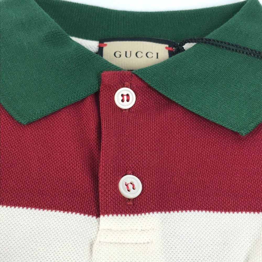 GUCCI 695744 犬 ワンちゃん わんちゃん GG ストロベリー パッチ付き ビッグストライプ ペット Tシャツ ドッグウェア ボーダー　犬用 ドッグ トップスその他 コットン ユニセックス レッド系