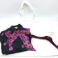 GUCCI 722304 Ribbon Flower Shirt, Apparel Top, Scarf Included, Shoulder Pads, Long Sleeve Shirt, Silk, Women's, Black