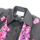 GUCCI 722304 Ribbon Flower Shirt, Apparel Top, Scarf Included, Shoulder Pads, Long Sleeve Shirt, Silk, Women's, Black