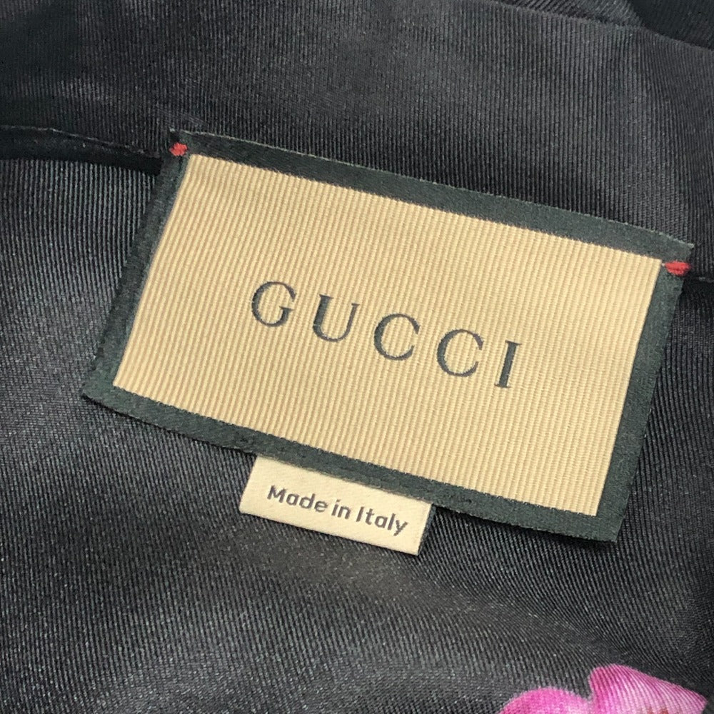 GUCCI 722304 Ribbon Flower Shirt, Apparel Top, Scarf Included, Shoulder Pads, Long Sleeve Shirt, Silk, Women's, Black