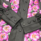 GUCCI 722304 Ribbon Flower Shirt, Apparel Top, Scarf Included, Shoulder Pads, Long Sleeve Shirt, Silk, Women's, Black